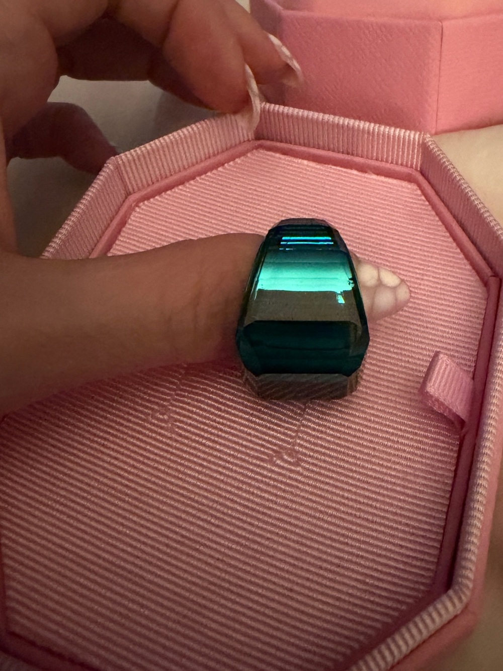 Swarovski lucent cocktail ring/ green - Picture 8 of 12